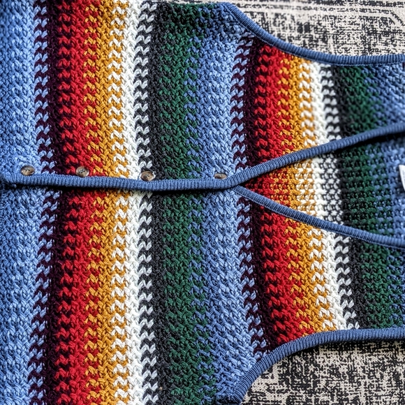 SOLD Crochet Knit Sweater Vest Earthy - Picture 10 of 16